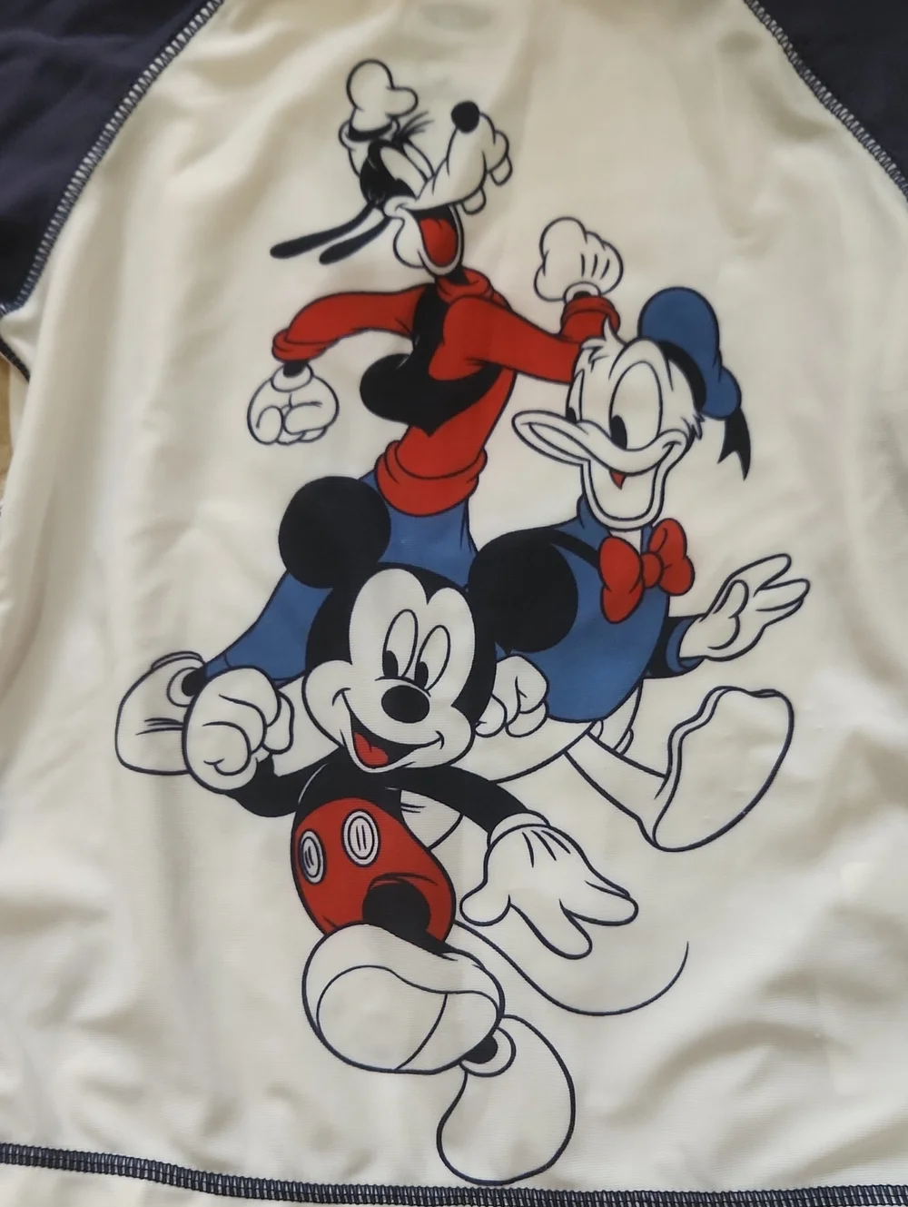 Old Navy Kids Rashguard in White, Navy & Red with Disney Characters - Size 2T